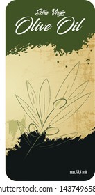 Olive oil sticker, olive leaf logo