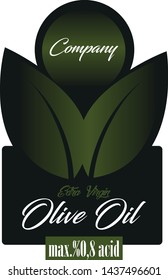 Olive oil sticker, olive leaf logo