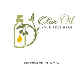 Olive oil. Template for a logo, emblem, label or sticker. Flat style