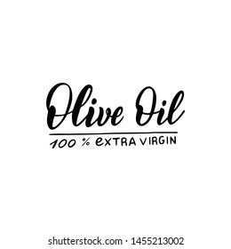 Olive oil typography logo 100% extra virgin. Trendy lettering text for sticker, label, package design. Vector eps 10. 