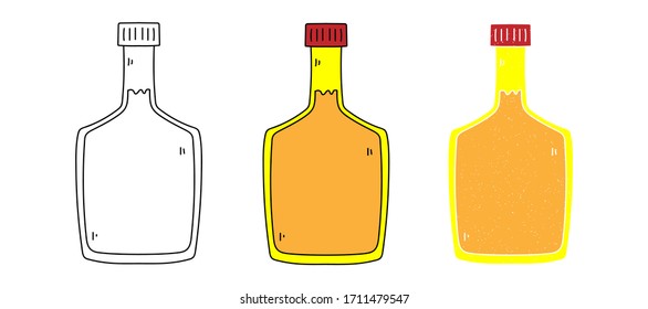 diseño vectorial de aceite de oliva. blanco y negro. mano digital dibujada. textura de grano