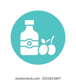 Olive Oil vector gylph Circle Icon. Eps 10 file