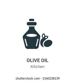 Olive oil vector icon on white background. Flat vector olive oil icon symbol sign from modern kitchen collection for mobile concept and web apps design.
