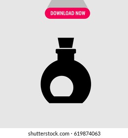 Olive Oil Vector Icon, The symbol of bottle with olive oil. Simple, modern flat vector illustration for mobile app, website or desktop app  