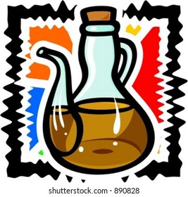 Aceite de oliva. Ilustración vectorial.