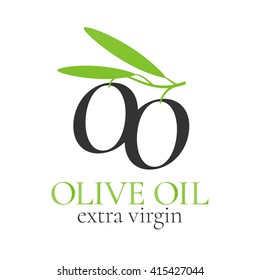 Olive oil vector label, logo, emblem. Template design element for business related to olive oil production - farm, agriculture company, store, market