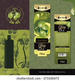 Olive Oil Vector Label Set