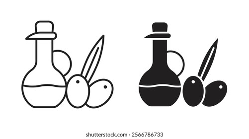 Olive oil vector line icon illustration
