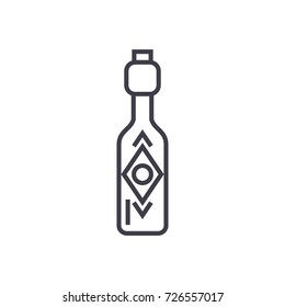 olive oil vector line icon, sign, illustration on background, editable strokes