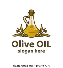 Plantilla de diseño del logotipo del vector del aceite de oliva aislado en fondo blanco.
