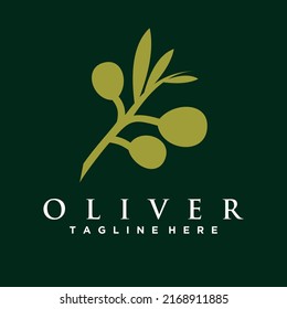 Plantilla de logotipo del vector de aceite de oliva para este diseño usar hoja Premium Vector