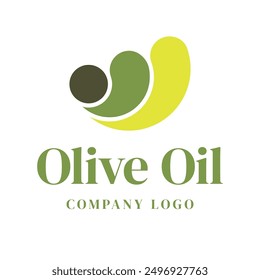 Olive oil vector logo template. Design use circle and drops symbol. Suitable for health and food business.