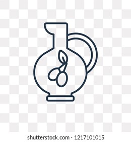Olive Oil vector outline icon isolated on transparent background, high quality linear Olive Oil transparency concept can be used web and mobile