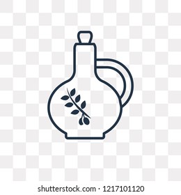Olive Oil vector outline icon isolated on transparent background, high quality linear Olive Oil transparency concept can be used web and mobile