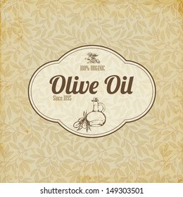 Olive oil Vintage elegant label or brochure 