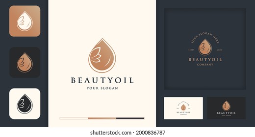 Olive oil or water drop luxury for beauty, cosmetics, yoga and spa.