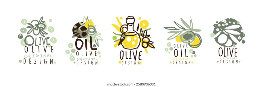 Olive Organic and Natural Product Original Design Vector Set