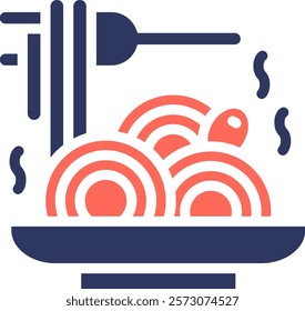Olive Pasta Icon Mixed Vector Illustration