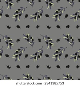 olive pattern, black olive sprig