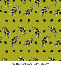 olive pattern, black olive sprig