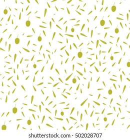 Olive Pattern. Olive Branch. Vector Illustration