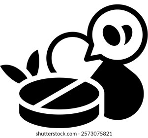 Olive Pill Icon Glyph Vector Illustration