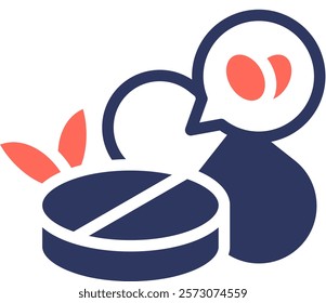 Olive Pill Icon Mixed Vector Illustration