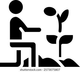 Olive Plantation Icon Glyph Vector Illustration