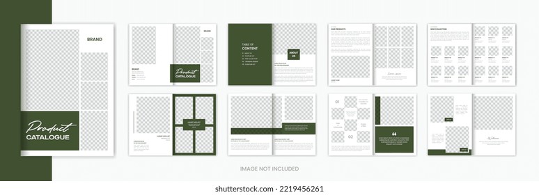 Olive Product catalog brochure design template , minimal product catalogue layout for cover