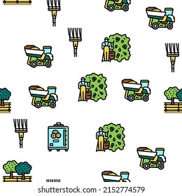 Olive Production And Harvesting Vector Seamless Pattern Thin Line Illustration