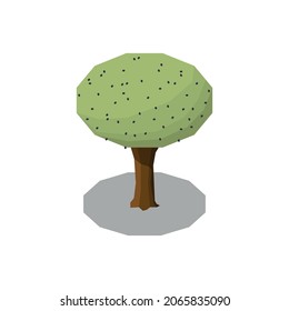 Olive production isometric composition with isolated image of olive tree vector illustration