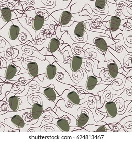 Olive with purple noodles pattern