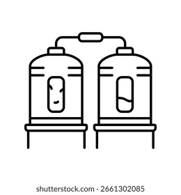 olive refining black line icon. Vector isolated element. Editable stroke.