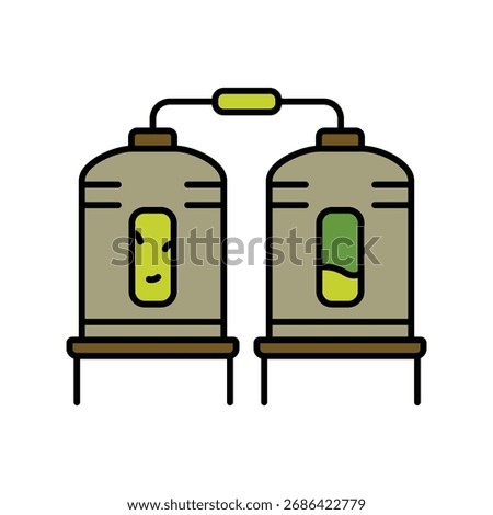 olive refining color flat icon. Vector isolated element. Editable stroke.