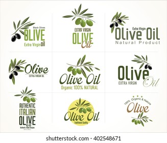 Olive retro labels collection