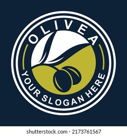 Olive Round Logo Design White Template Stock Vector (Royalty Free ...