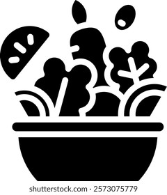 Olive Salad Icon Glyph Vector Illustration