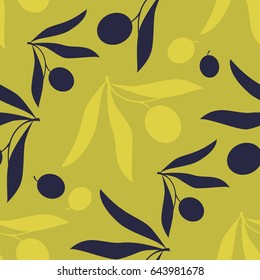 Olive seamless pattern. Vector illustration.
