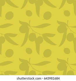 Olive seamless pattern. Vector illustration.
