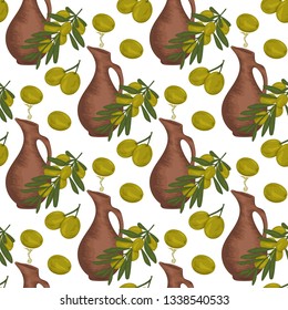 Olive seamless pattern. Vector background for the holidays. Modern design for paper, wallpaper, covers, fabrics, interiors, etc.