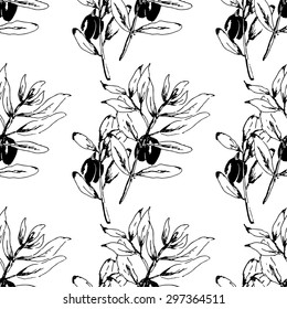  olive seamless pattern. Vector illustration