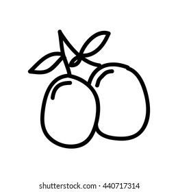 olive seeds isolated icon design
