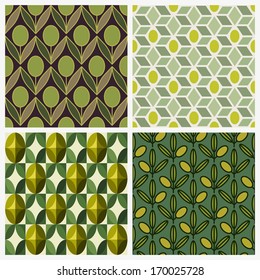 Olive. Set of seamless backgrounds