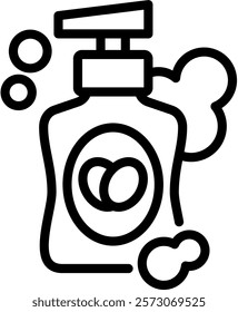 Olive Shampoo Icon Line Vector Illustration