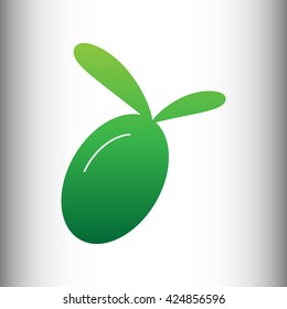 Olive sign. Green gradient icon