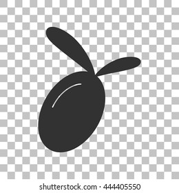 Olive sign illustration. Dark gray icon on transparent background.