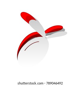 Olive sign illustration. Vector. Detachable paper icon with red body stock. Isolated.