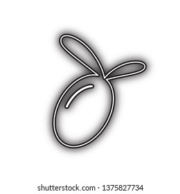 Olive sign illustration. Vector. Double contour black icon with soft shadow at white background. Isolated.
