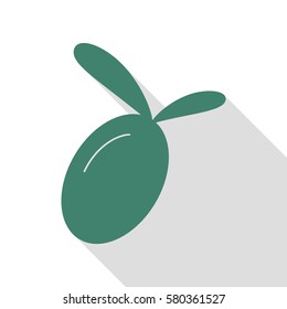 Olive sign illustration. Veridian icon with flat style shadow path.