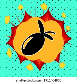 Olive sign, pop art explosion, vector illustration for design